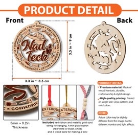 ARTSYWIX Nail Tech Christmas Ornament 2024, Nail Technician Ornament for Tree Nail Room Decoration, Nail Tech Gifts for Women Her Nail Lovers Boss, Nail Artist Beauty Makeup Manicurist Ornaments