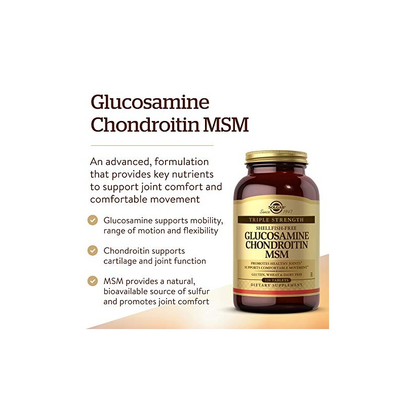 Solgar Extra Strength Glucosamine Chondroitin MSM - 120 Tablets