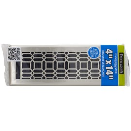 Decor Grates NGH414-NKL New Gothic Floor Register, 4 x 14 Inches, Plated Nickel