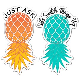 Copkim 2 Pcs Large Upside Down Pineapple Magnets for Cruise Door Decorations Thicken Pineapple Magnetic Stickers for Car Fridge Carnival Stateroom Refrigerator Funny Gift(Fresh Style)