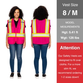KAYGO Safety Vest with Pockets - High Visibility Reflective Vest ANSI Class 2 Construction Vest (Type R, Not FR) KG0100 (S, Pink, 1 Pcs)
