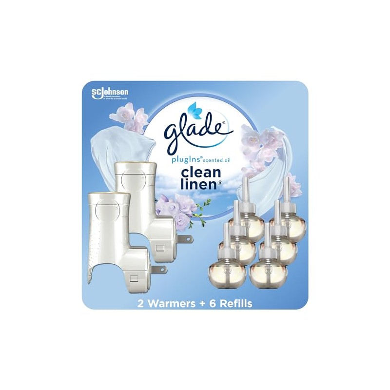 Glade PlugIns Scented Oil & Holders, Clean Linen, 0.67 (319963)