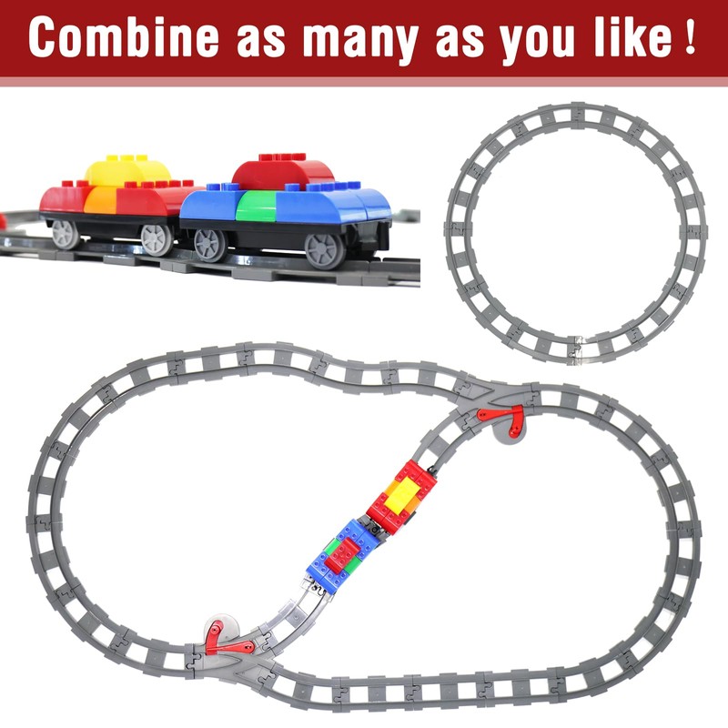 Rail Set - Compatible with Leading Duplo Bricks - Includes