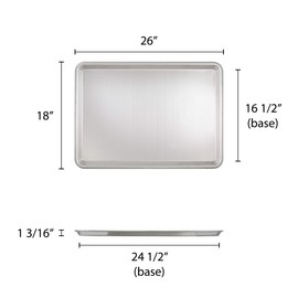 Excellanté 18" x 26" Full Size Aluminum Sheet Pan, 16 Gauge