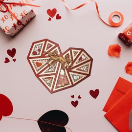 GLOBLELAND Valentine's Day Heart Collage Cutting Dies for DIY Scrapbooking Metal Heart Frame Cut Dies Die Cuts for Card Making Embossing Photo Album Craft Decor