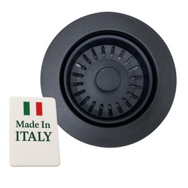 Nantucket Sinks 3-1/2 Basket Strainer Kitchen Drain Assembly Kit for Granite Composite Sinks, Matte Black, Made in Italy 3.5KD-GCMB