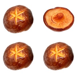 Honbay 4PCS Lifelike Simulation Barbecue Mushroom Artificial Mushroom Decorations Realistic Fake Vegetable Food Models Ornaments for Home Party Tabletop Decorations Sample Display Photography Props