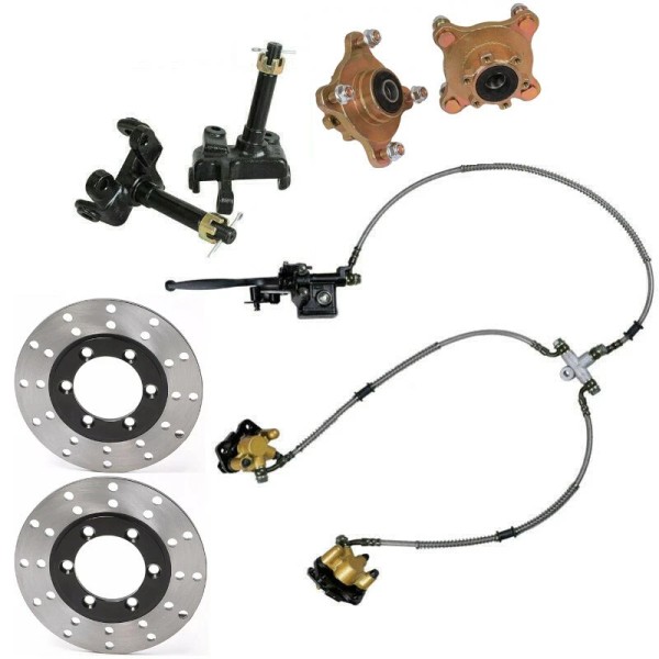 Unbranded Front Brake Caliper + 4 Stud Spindle Hub +