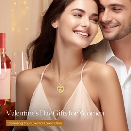 CDE Necklaces for Women 925 Sterling Silver Birthstone Pendant Necklace Anniversary Birthday Christmas Valentine Mother’s Day Jewellery Gifts for Mum Women Girls Her Sister (Gold Plated-November)