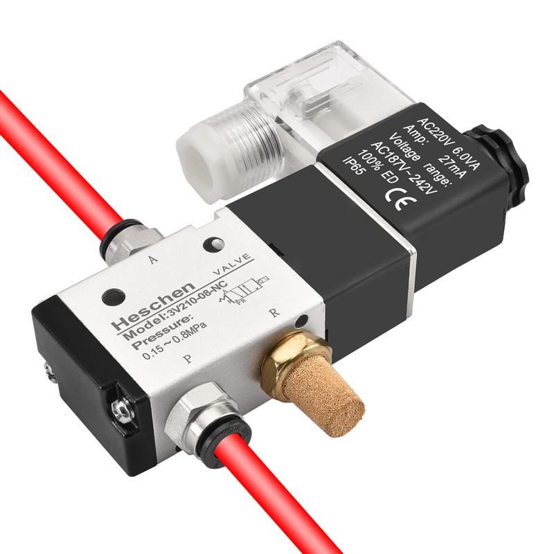 Heschen Electric Pneumatic Solenoid Valve 3V210-08 220VAC 6.0VA PT1/4 3/2
