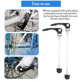 Bike Quick Release Skewer, 2pcs Ultralight Alloy Quick Release Skewer Set Aluminium Alloy Bike Replacement Repair Parts Accessory for MTB Road Bike