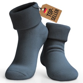 JaBranDo - Morbide calze da letto unisex – Calzini morbidi e senza cuciture per uomo e donna – Caldi calze da notte per benessere e yoga, grigio scuro, 43-46