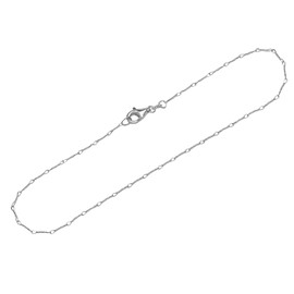 NKlaus Anklet 925 Sterling Silver 24.5 cm Designer Chain Women's Fine Anklet 12793, Sterling Silver, No gemstone