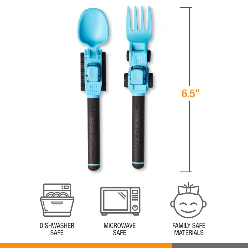 Dinneractive Utensil Set for Kids – Construction Themed Toddler Forks