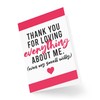 Funny Valentines Cards Girlfriend Boyfriend Thank You for Loving Me
