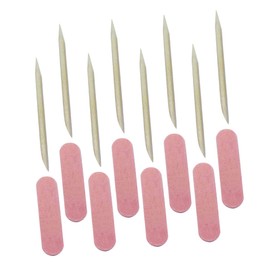 Baluue 100sets Nail Polishing Strips and Files with Wooden Picks for Manicure and Pedicure Portable Nail Care Tools for Salon and Home Use