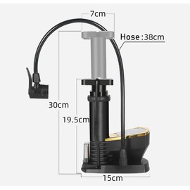 Bike Floor Foot Pump, Portable Bicycle Air Pump Tyre Inflator with 140PSI Pressure Gauge, Compatible with Presta & Schrader Valves, Suitable for Car, Bike, Ball (Black)