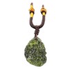 PELEIFA Moldavite Crystal Meteorite Tektite Necklace, Raw Moldavite Czech Meteorite,