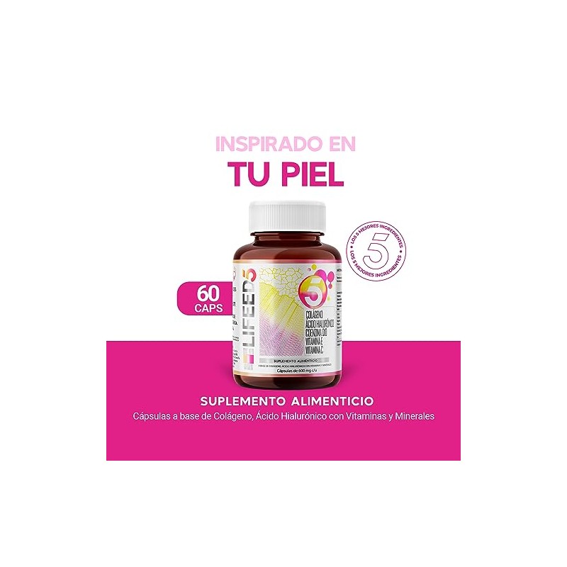 Lifeed Skin Ácido Hialurónico Colágeno Hidrolizado Vitamina Coenzima Q10 Suplemento
