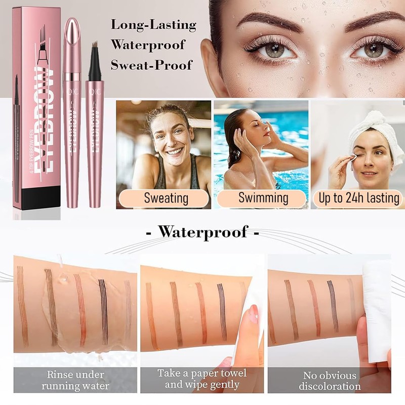 Microblading Eyebrow Pencils, Waterproof 3D Eyebrow Pencils, Waterproof, Creates Effortless
