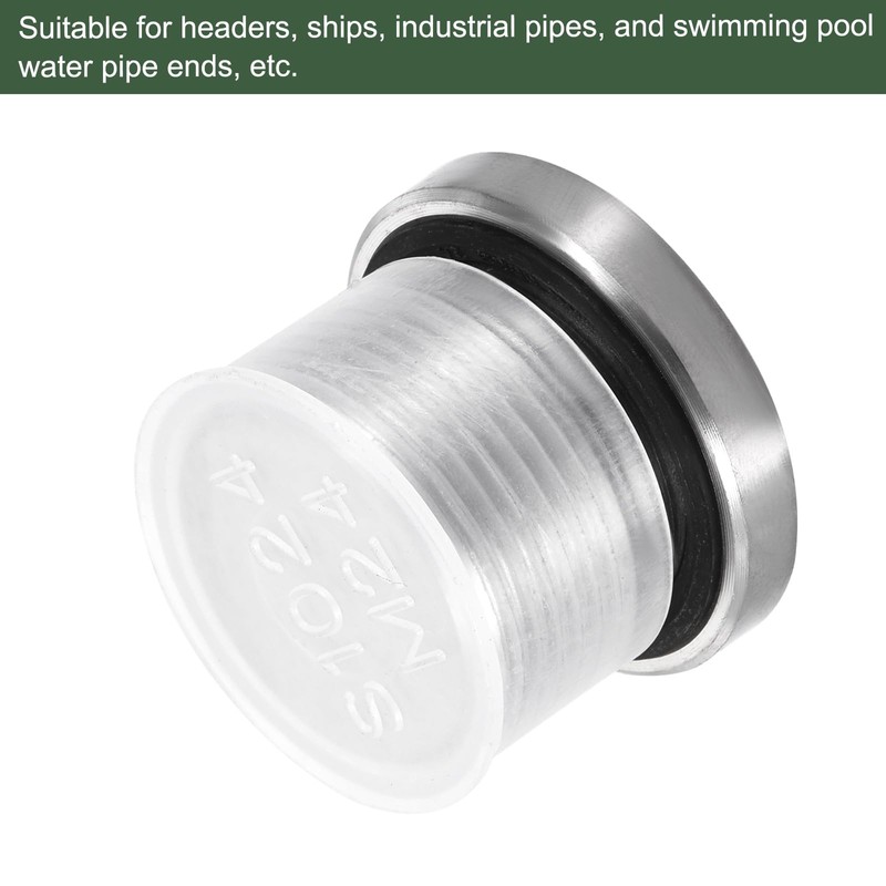 YOKIVE M24 x 1.5 Stainless Steel Pipe Plug, Internal Hex