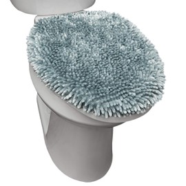 SoHome Spa Step Luxury Plush Chenille Shag Machine Washable Ultra Soft Standard Toilet Lid Cover 18.5"x19.6" Mint