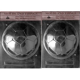 Ex Large Soccer BAll Chocolate Candy Mold, Sports chocolate candy mold With copywrited Molding Instruction - SET OF 2