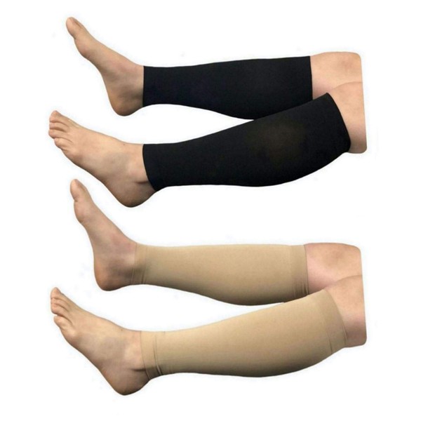 HealthyNees Shin 15-20 mmHg Med Compression Fatigue Support Extra Wide Calf Plus Tall Leg Big Calves Sleeve (Combo, 3XL)