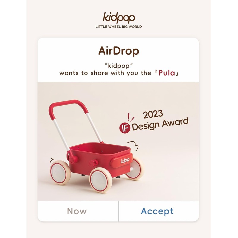 Kidpop PULA 2-in-1 Push and Pull-Along Wagon, Baby Push Walker