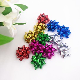 UUYYEO 100 Pcs Mini Christmas Bows Shiny Stick On Bows Tiny Gift Wrap Bows Small Present Wraping Bows Self Adhesive Bows Holiday Christmas Birthday Party Favor Golden