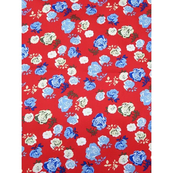 Tokyoka Red Floral Cotton Fabric Shirting Imported Japanese Ditzy Print