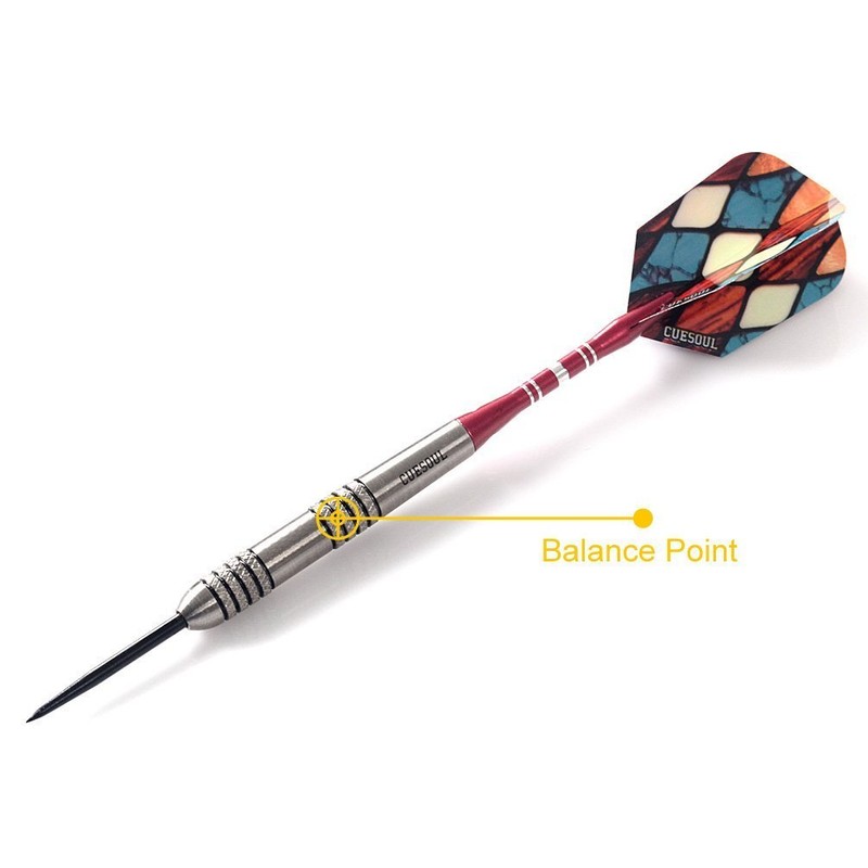 CUESOUL 95% Tungsten 26 Grams Tungsten Steel Tip Darts Set