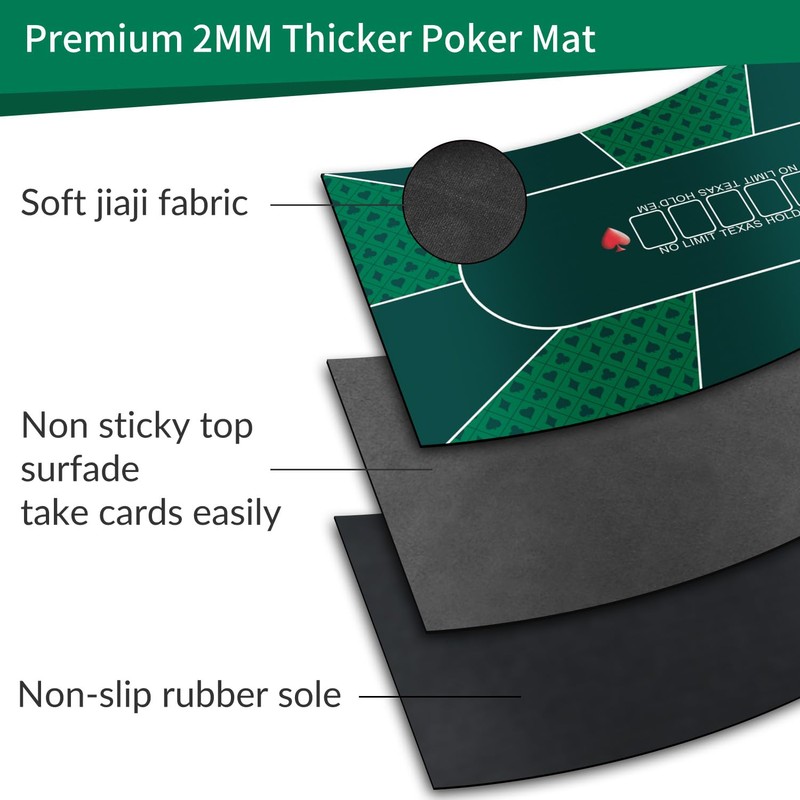nuveti 63 x 31 Foldable Texas Poker Card Tabletop Layout