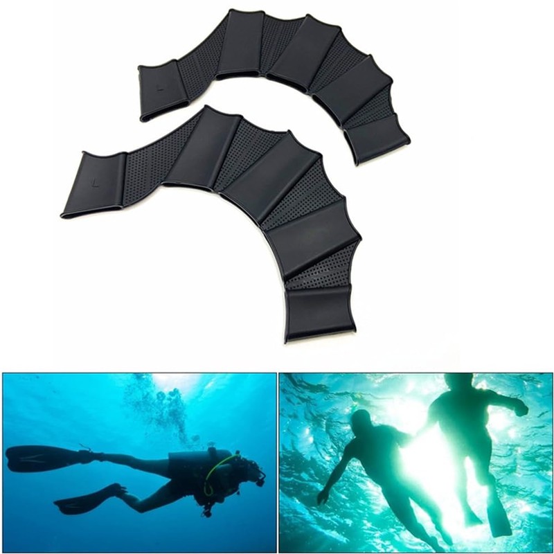 UNIQOCK 2 Pair Silicone Swimming Gloves Webbed Swim Gloves Finger