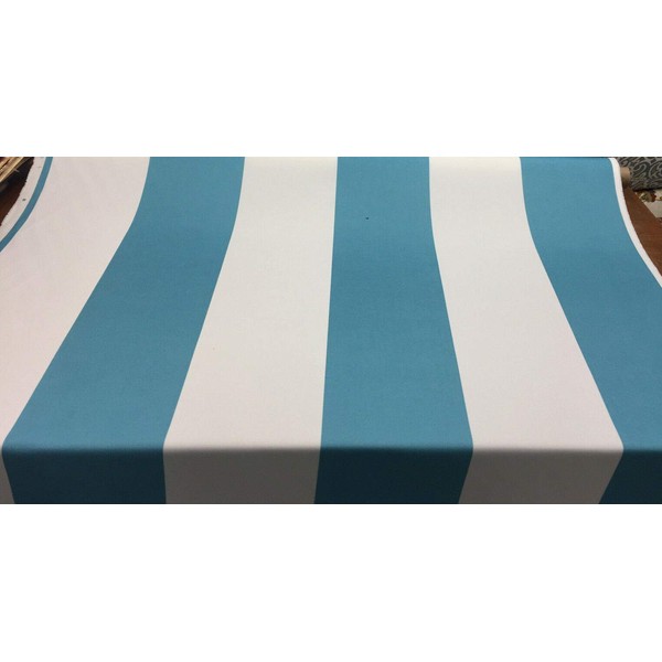 P Kaufmann Blue and White Cabana Stripes Fabric by The