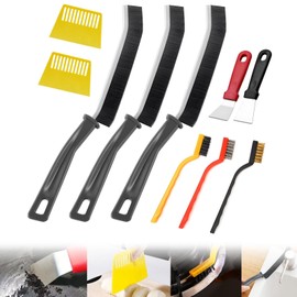 Kunststoffschaber, kratzfest, 10-teiliges Reinigungsschaber-Set mit Ofenschabern, kleiner dünner Drahtbürste, Hartplatte für Küche, Gefrierschrank, Herd, Induktionskochfeld, Fensteraufkleber