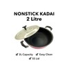 SHRIYA Nonstick 2 Liter Kadai with Stainless Steel Lid Deep