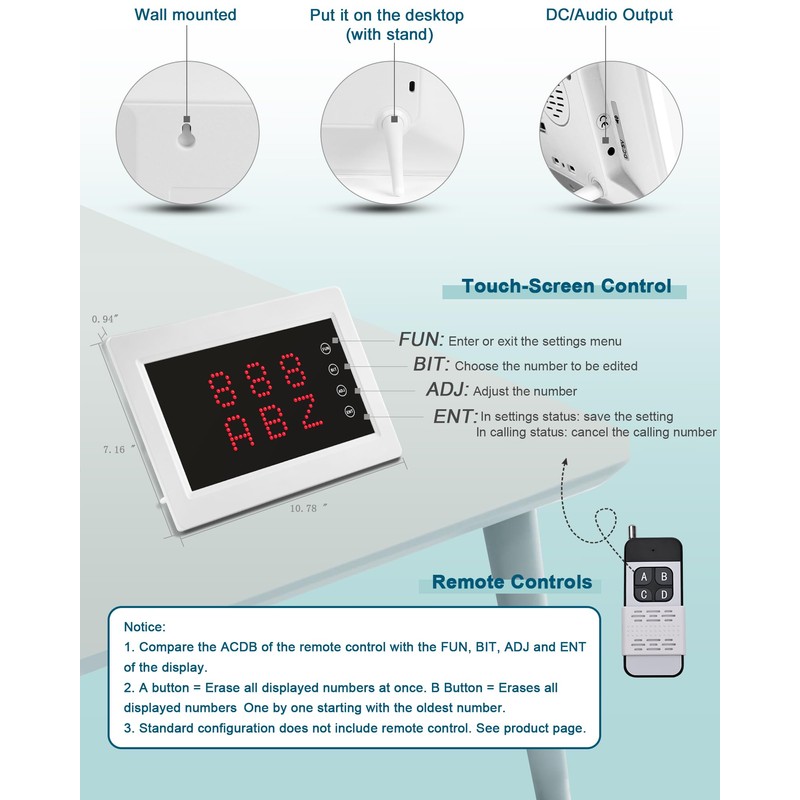 WNKRUN Wireless Caregiver Pager Nursing Pager Calling System Elderly Alarm