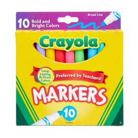 Crayola Markers, Broad Line, 10Ct, Bright and Bold - Pack of 2