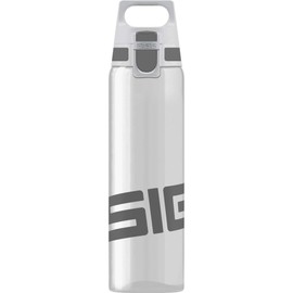 SIGG - Total Clear Water Bottle Charcoal - One Touch Leak-Proof Lid - Lightweight - Tritan Water Bottle - Safe for Carbonated Water and Other Beverages - BPA Free - 25 Oz
