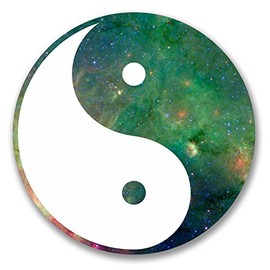 2 x 10cm Yin Yang Vinyl Decal Stickers Laptop Car Camper Van Surf Girls #6365 (10cm x 10cm)