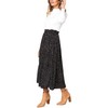 Hoerev Women Print Dot with Pockets Pleated Long Skirt Beach