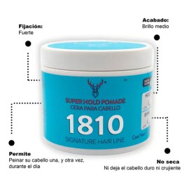 Pack de 3 Ceras Super Hold para Cabello de 1810 Signature Hair Line con Fijación Alta y Brillo Medio, 130 g Cada Una