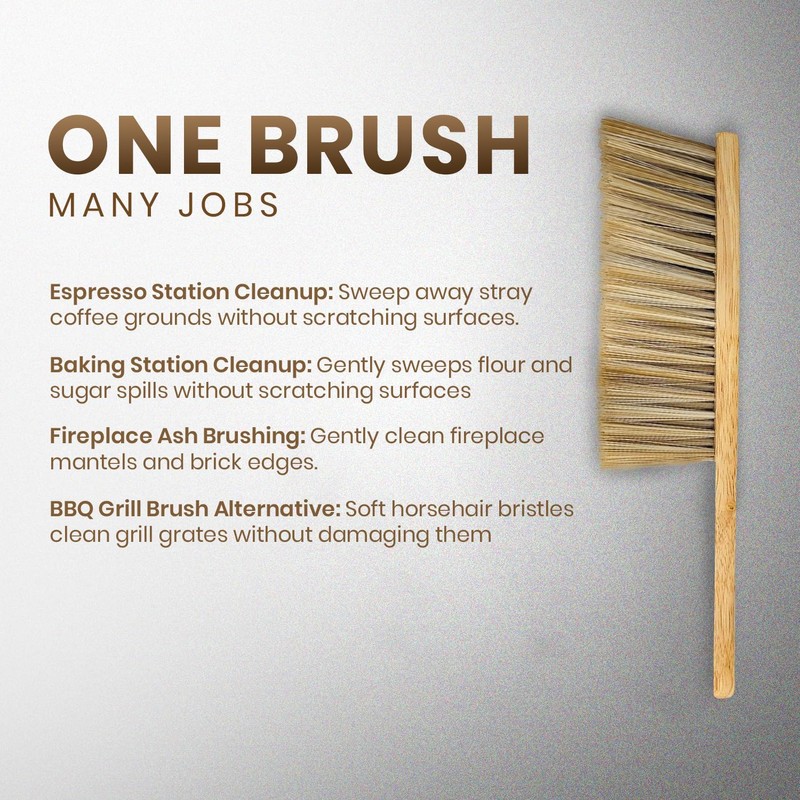 Rattleware Durable 11” Counter Brush - Solid Wood Handle, Horsehair
