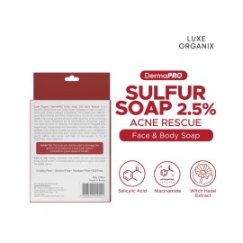 LUXE ORGANIX Dermapro Sulfur Soap 2.5% Acne Rescue 80g