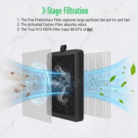 6 Pack Replacement Filters for SimPure AP3J9 / Redypure JR6 air Purifiers