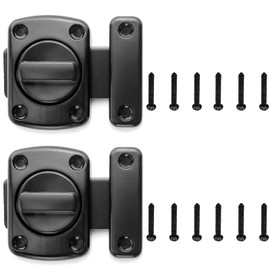 2 x Door Locks Door Bolts for Internal Doors Door Latches for Bathroom Bedroom Cupboard Cabinet Window Barns Garage Pet Gate Loft Hatch Garden Office Kitchen Front Door Bolt for All Doors (Black)