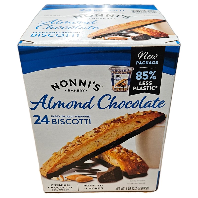 Nonni's 2 boxes - Nonni's Almond Chocolate Biscotti, 24 ct.