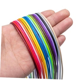 OSALADI 60pcs DIY Necklace Cords with Lobster Clasp Wax Leather Rope for Jewelry Making Black White Khaki Grey for Bracelets Anklets