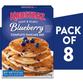 Krusteaz Complete Pancake Mix, Blueberry Pancake Mix, 25.2-Ounce Box (Pack of 8)